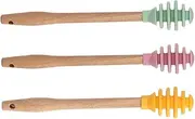 PRETYZOOM 1Set Silicone Honey Dippers Non Abrasive Honey Stirring Sticks for Jars for Homemade Honey Wedding Favors Baking Kitchen Use