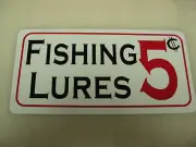 FISHING LURES Sign Metal Bait Rapala Vintage Tackle Box