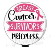 Breast Cancer Badge Reel, Awareness Badge Holder, Retractable Badge Reel GG6091
