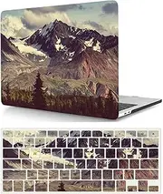 Compatible with MacBook Pro 16 inch Case with Touch ID 2021/2023 Release Model M1 A2485/A2780 M2 Pro/Max Chip, Plastic Protective Matt Durable Hard Shell Case Cover & Keyboard Cover, Mountain