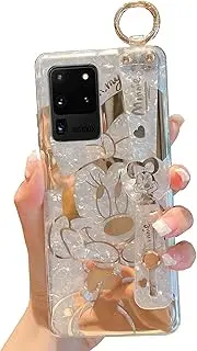 for Galaxy S20 Ultra Case PHOQOYO Wrist Band Kickstand Cover Ultra Slim IMD Animal Pattern Shockproof Protection Holder Cover for Samsung Galaxy S20 Ultra 5G 2020(Cartoon Characters)