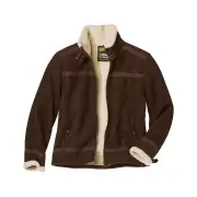 Atlas For Men Mens Faux Suede Sherpa Lined Jacket (Brown) - AF612