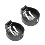 2 Pcs CR2477 Horizontal Coin Button Battery Holder Black Container Case