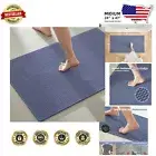 Quick Dry Non-Slip Bath Mat 24"x47" - Denim Blue Chenille for Spa-Like Luxury