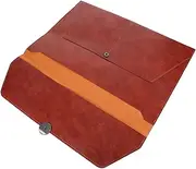 GRIRIW Leather A4 Document Folder Portfolio Bag Large Capacity File Storage Bag Office