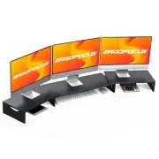 Triple Monitor Stand Riser, Extra Long Monitor Riser for 1~2~3 Monitors, Dual