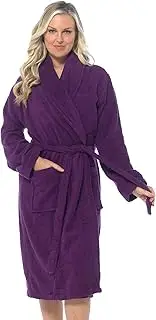 Undercover Ladies Terry Towelling 100% Cotton Shawl Collar Wrap Tie Waist Dressing Gown Drying Bathrobe