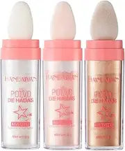 3 Colors Face Glitter Highlighter Powder, Highlight Patting Powder, Highlighter Glitter Face Powder Blusher, Fairy Highlight Patting Powder for Face Body