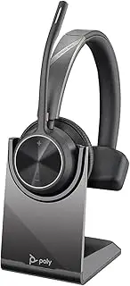 Poly - Voyager 4310 UC Wireless Headset + Charge Stand (Plantronics) - Single-Ear Headset w/Mic - Connect to PC/Mac via USB-C Bluetooth Adapter, Cell Phone via Bluetooth -Works with Teams, Zoom &More
