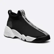 Dior F. Two Point Zero Black White Logo Technical Knit Flat Trainer Sneaker 41.5