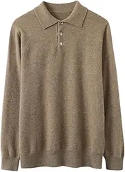 [Zadaos] 100% Solid Cashmere Sweater Men's Pullovers Autumn Loose Casual Tops Knit Base Shirt Jacket Khaki9 XL