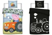 Peppa Pig George's Tractor Glow in the Dark Quilt Cover Set for Cot or Toddler Bed
