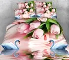 Wet Pink Tulips 3D Printing Duvet Quilt Doona Covers Pillow Case Bedding Sets