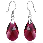 Solid 925 Sterling Silver Faceted Crystal French Hook Earrings Embellished with SWAROVSKI® Crystals