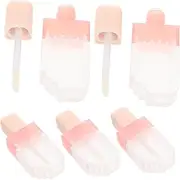 VALICLUD 5pcs Portable Ice Cream Shaped Lip Gloss Tubes Refillable Lipstick Containers Travel Friendly Lip Oil Bottles Stylish Plastic Vials for DIY Cosmetics Transparent Design