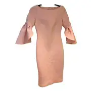 NWT Badgley Mischka Blush Pink Shift Mini Cocktail Dress with Bell Sleeves Sz 0