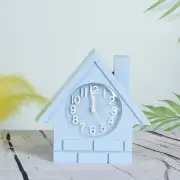 Alarm Clock Battery Operated Hut Shape Portable Bedside Desktop Analog Clock Abs