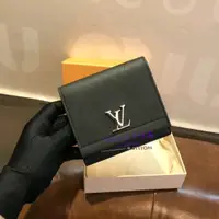 在飛比找蝦皮購物優惠-YaYa二手 LV 黑色 皮夾 零錢包 短夾 M64309