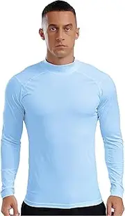 [inhzoy] Mens Long Sleeve Compression Shirts Athletic Dry Fit Underwear Mock Neck Sports Base Layer Top