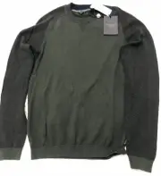 NWT Ted Baker Sweatshirt Sweater Mens Small/2 Black Grey Herringbone MSRP $139