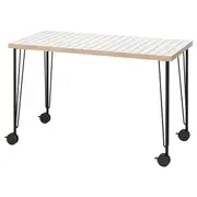 LAGKAPTEN / KRILLE desk, white anthracite/black, 120x60 cm