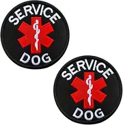 2 PCS EMT Service Dog Patches Therapy Dog Patches Dog Vests/Harnesses Applique Embroidered Fastener Hook & Loop Emblem Emotional Support Patch for Medium and Large Dogs Animals