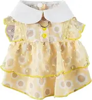 Floral Lace Dog Dress with Collar Summer Pet Dress for Small Medium Dogs & Cats Breathable Puppy Skirt for Daily Wear Birthday Party
