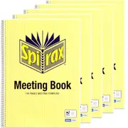 Spirax 705 Meeting Notes Actions Book Spiral Bound 140 Page A4 Pack 5