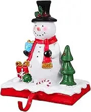 Alipis Christmas Stocking Hook Elk Snowman Topper Snowflake Holders Christmas Hanging Stockings Clip Mantel Stand Hanger Plush Xmas Winter Legs for Christmas Tree White Resin