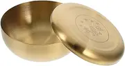 TEMPNAP Stainless Steel Korean Soup Bowl with Lid Elegant Noodle Bowl for Rice BBQ Lightweight Single Layer Design for Camping Kitchen Use