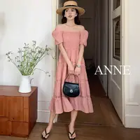 在飛比找蝦皮商城優惠-ANNE｜蛋糕裙洋裝 雪紡洋裝 一字領【AD102172】連