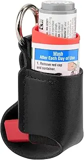 Beautyflier Asthma Inhaler Holder, Durable Microfiber Leather Travel Handy Holder for Kids and Adults, Inhaler Not Included (Black)
