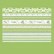 Set of 10: Print Masking Tape (various designs) 05 - Set of 10 - Green - One Size