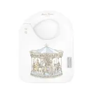 Atelier Choux Carousel Blue Satin Bib - Mess-Free Meals