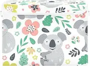 Cartoon Koala Bear Foldable Storage Boxes with Lids Fabric Collapsible Storage Cube Bin for Home Bedroom Closet Office Nursery