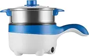 12V/24V Car Electric Frying Pan with Steamer, 2L Non-Stick Electric Skillet 18cm, Electric Hot Pot Mini Travel Cooker for Pasta, Noodles, Vegetables, Meat, Eggs,24VBlue