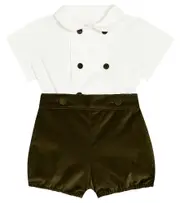 [La Coqueta] La Coqueta Baby Otto cotton velvet playsuit M 36 green