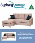 AUSTRALIAN MADE Preston (Skinny Arm) 3 seater Reversible Chaise Sofa