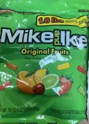 Mike and Ike Original Fruits Chewy Candy 28.8 oz Candies Resealable Bag 1.8 lbs