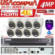 4K 8CH HIKVISION CCTV SECURITY CAMERA SYSTEM 2MP TURRET CAMERA COLORVU W/HDD