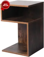 2x Nightstand Bedside Tables with Drawers - Wood Accent Side Tables Small Spaces