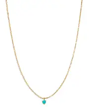 Zoe Chicco 14K Yellow Gold Turquoise Solitaire Pendant Necklace, 16-18