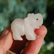 1.5in Rose Quartz Carved Crystal Elephant