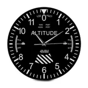 Altimeter Wall Clock Tracking Pilot Air Plane Altitude Measurement Modern Wall Watch Classic Instrument Home Decor Black