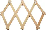 Accordion Wall Hanger 10 Hooks Pack of 2 Natural Wood Wall Mounted Expandable Accordion Peg Coat Rack Hanger 2 Pack