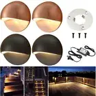 1-30x 50mm Half Moon LED Warm White Decking Lights Step Garden Fence Lamp IP67