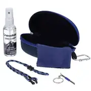 Croakies Eye/Sunglass Kit: Cleaner,Hard Case,Cloth,Retainer,Repair Tool in Blue