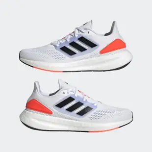 【adidas 愛迪達】PUREBOOST 22 白 黑 橘 慢跑鞋 男鞋 運動鞋 緩震(HQ8589)