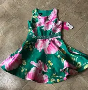 girls dress fit & flare floral sequins & rhinestones size 14 by & by girl
