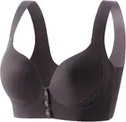 [Generic] Pubyfun Front Button Lift Bra, Wire-Free Non-Marking Skin-Friendly Push-Up Bra, Snap-On Soft Comfort Everyday Bras